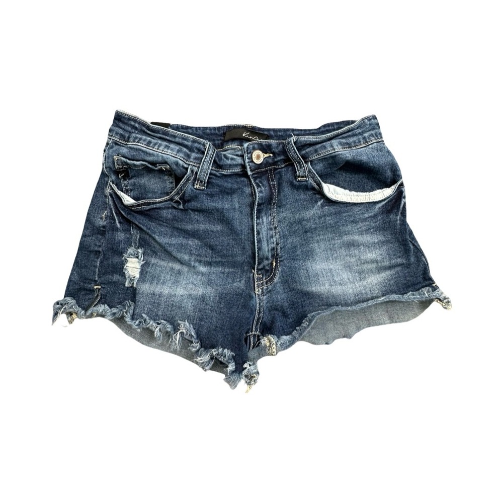 KanCan Jean Shorts Womens 9 28 Blue KC11092 High Rise Distressed‎ Raw Hem Denim